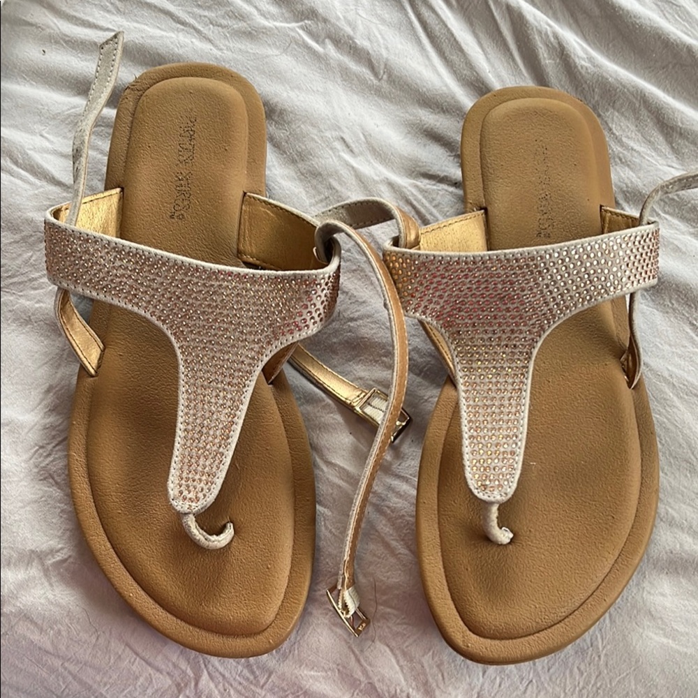 Stylish Sandals with Rhinestone Straps